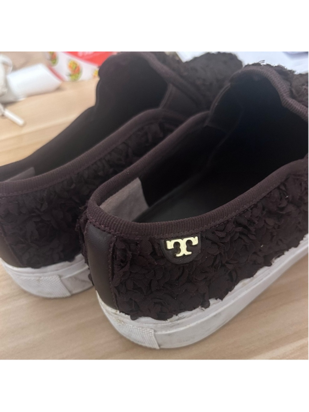 Tory Burch Dark Brown Rose Sneakers - Picture 4 of 4